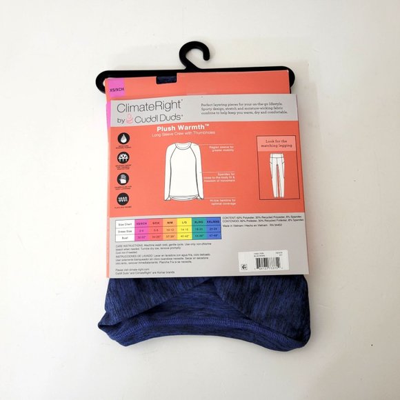 Climate Right by Cuddl Duds Long Sleeve Crew and Plush Warmth Leggings, New - Picture 7 of 7